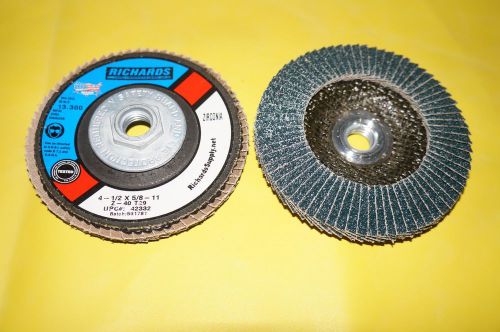 Made in usa premium zirconia flap wheel 4 1/2&#034; x 5/8&#034;-11 80 grit for sale