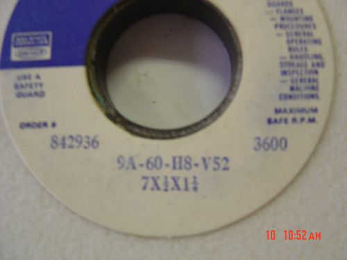Bay State Grinding Wheel, 7&#034; X 1/2&#034; X 1 1/4&#034;, 9A-60-H8-V52