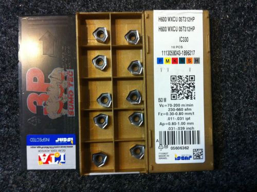 Iscar H600 WXCU 05T312HP IC330 Carbide Milling Insert - 10pcs.