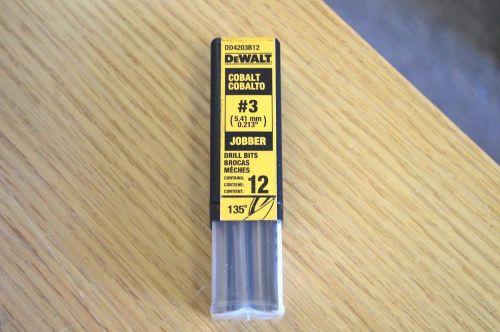 DEWALT #3 Wire Cobalt Jobber Length Drill Bit (12-Pack)
