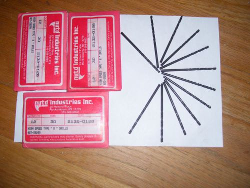 LARGE LOT 6 DOZEN HIGH SPEED STEEL DRILL BITS SIZE 30, 1/8 IN FREE SHIPPING