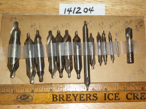 Set of  13  assorted center drills &amp; 1 spot drill for sale