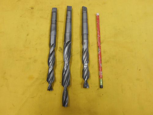 Lot of 3 - 3 morse taper shank drill bits lathe mt mill tool step nose for sale