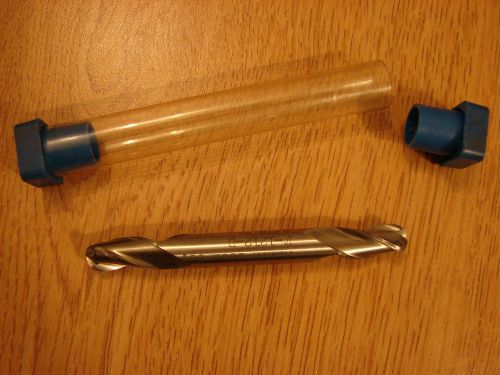 MELIN TOOL CO. HSS 3 FLUTE  3/8&#034; DOUBLE END BALL NOSE  STUB END MILL