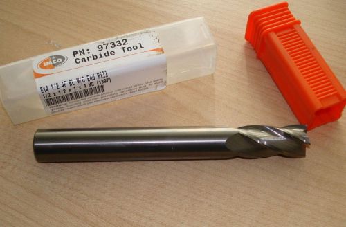 Imco 1/2&#034; 4 flutes carbide 4&#034; long-single end-end mill  &#034;brand new&#034; pn:97332 for sale