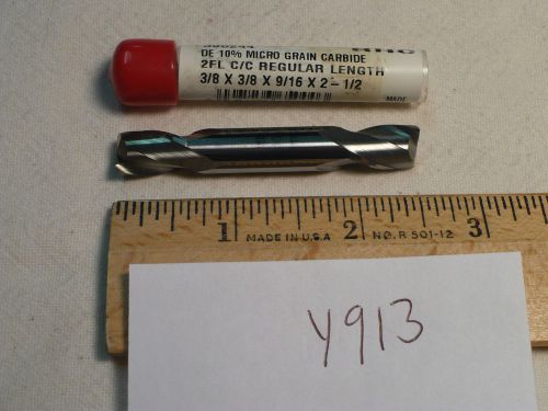 1 NEW 3/8&#034; DIAMETER CARBIDE END MILL. 2 FLUTE. DOUBLE END. USA MADE. (Y913)