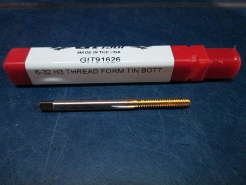 Gi tool 209988 6-32 h3 tin coat thread form bottoming  tap usa made new for sale