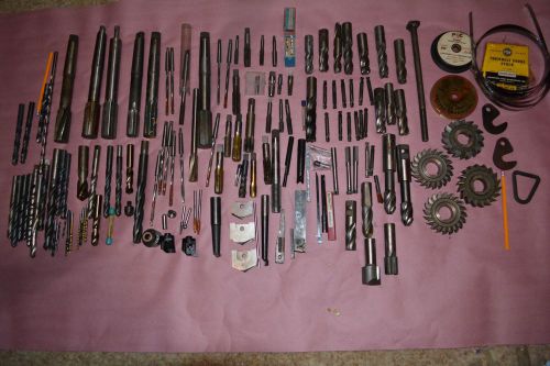 Huge145pc mixed lot of machinist tools, drills, taps, reamers, mills,cutters,usa for sale