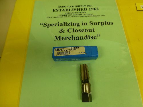PIPE TAP 3/8-18 NPT HIGH SPEED UNION BUTTERFIELD U.S.A. NEW UNUSED $9.75