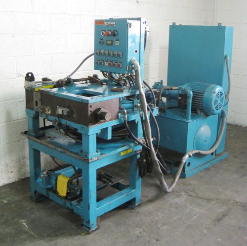 Lomar multi-hit shuttle type vise &amp; ram tube end forming machine - used - am6828 for sale