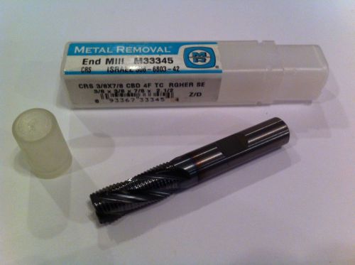 Metal removal 3/8 carbide 4 flute roughing endmill **new** for sale