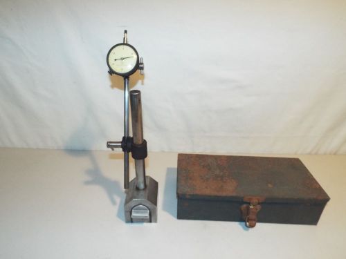 Vintage brown &amp; sharpe 744 magnetic base dial indicator stand &amp; arm with dial for sale