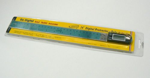 14” digital protractor &amp; 12” rule miter gauge angle finder measurements lrg lcd for sale