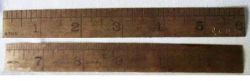 VINTAGE LUFKIN 6&#034; TEMPERED STEEL RULER MARKED MICH MEASURED IN 8THS GRADUATIONS