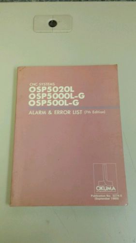 Okuma CNC Systems, OSP5020L,OSP5000L-G,500L-G  Alarm and Error List, 3274-E