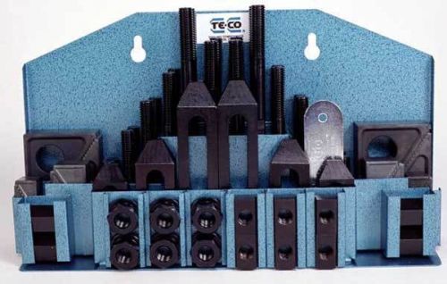 52 pc. te-co 1/2&#034; x 3/8-16(stud) workholding machinist clamp kit for cnc mill for sale