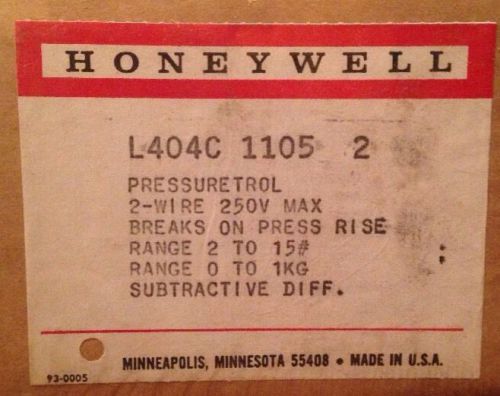 Honeywell l404c 1105 2 pressuretrol *new in a box* for sale