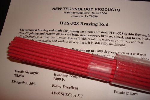 10 hts-528 brazing rod welding repair cast iron steel metals- built in flux for sale