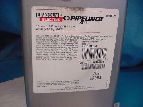 Lincoln Pipeliner 8010 8P+ 3/16&#034; welding rods 25 LB AWS E8010