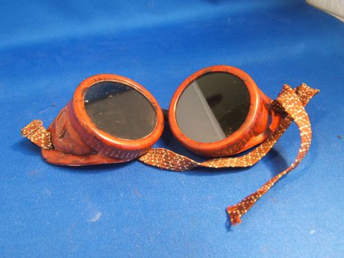 Vintage bakelite welding goggles  safety glasses clear + smoke lens great shape for sale