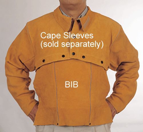Weldas golden leather welding 14 inch bib attachment for cape sleeves - bib only for sale