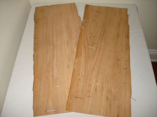 Two  real american wormy chestnut  wood  veneer 11&#039;&#039; x 24&#039;&#039; = 1/28 or .0357 in for sale