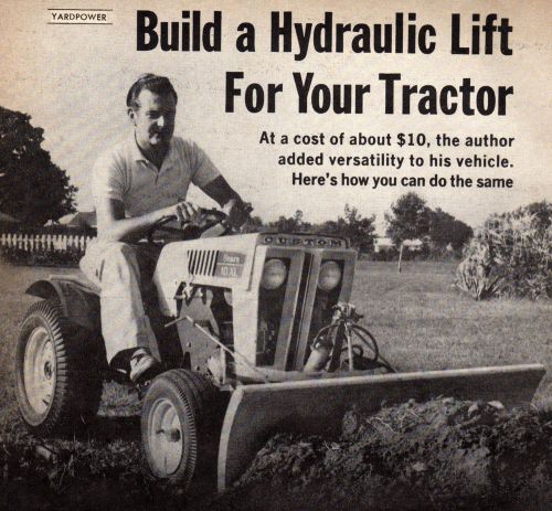 HYDRAULIC LIFT PLANS FOR YOUR TRACTOR MOVE DIRT SNOW ORIGINAL!