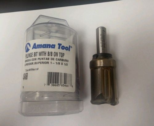 Amana 45468 flush trim plunge template bit with upper ball bearing. for sale