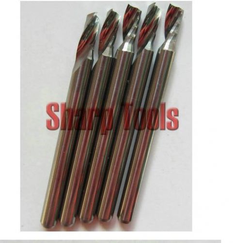 5pcs single flute pure aluminum cnc router bits metal cutting tool 3.175mm 6mm for sale