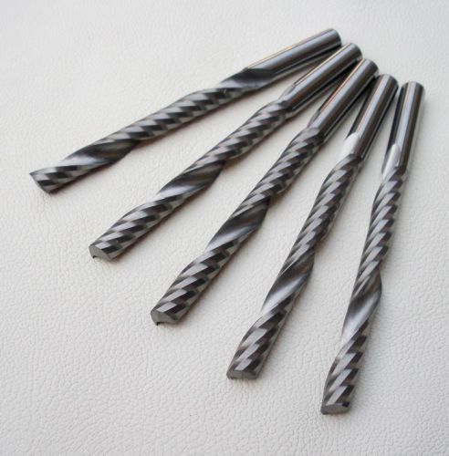 5pcs one flute carbide endmill spiral cnc router bits cutting tools 6mm 42mm for sale