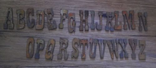 1.5 inch Alphabet Letters Rough Rusty Metal Vintage Western Style Complete Set