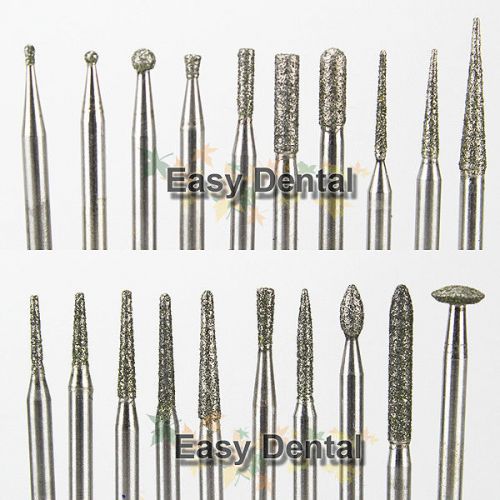 20pcs HP Diamond Burs Kit Low Speed Tooth Drill 2.35mm Dental Lab