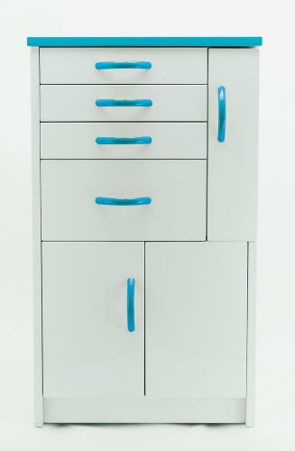 DENTAL MEDICAL MOBILE CABINET CART MULTIFUNCTIONAL DRAWERS WHEELS SKY BLUE SMALL