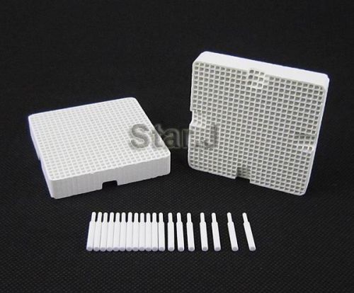 2pcs Dental Lab Honeycomb Square Firing Trays with 20 Zirconia Pins