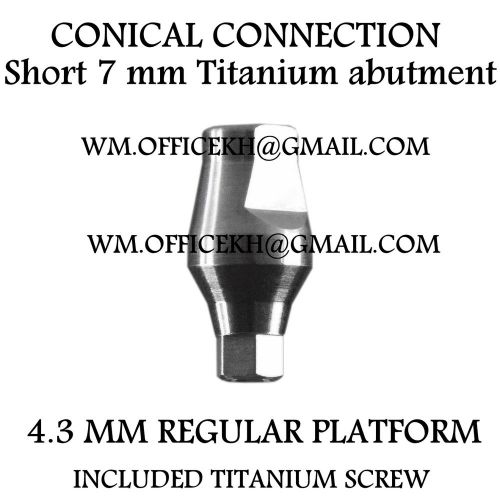 Dental implant titanium abutment conical connection rp platform 4.3 mm just 24$ for sale