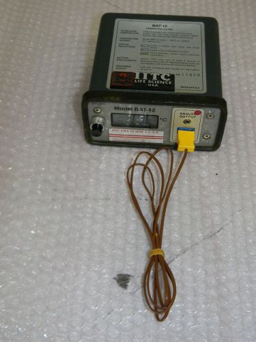 Physitemp bat-12 microprobe thermometer (type t) w bead type probe (type k) for sale