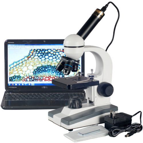 40x-800x glass optics student compound microscope + usb digital camera for sale