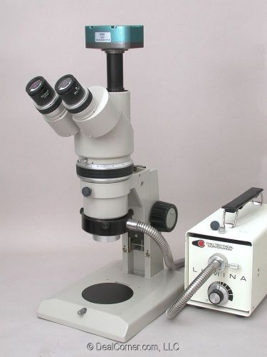 Nikon smz-10 zoom microscope w/ fiber optic light &amp; 5mp usb camera for sale