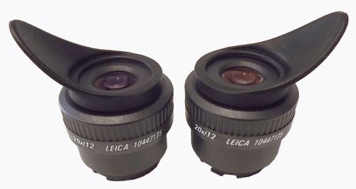NEW Pair Leica 20X/12 Microscope Eyepiece 10447135 Insert 30mm Adjustable Lenses