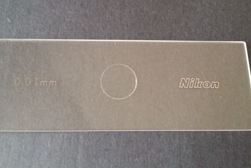 Nikon Stage Slide Micrometer 1mm/100Div with Coverslip MBM11100