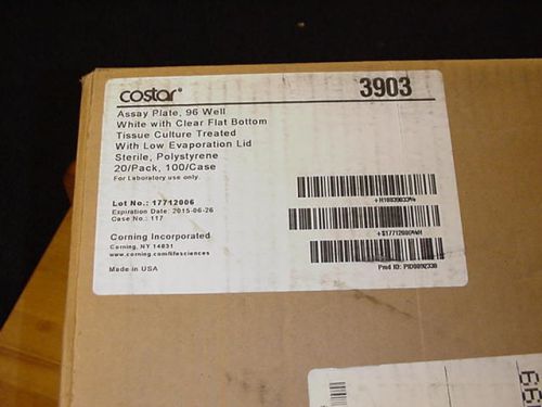 Case lot 100 corning costar 3903 assay plate, 96 well, white with clear bottom for sale
