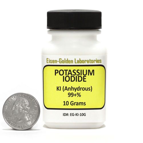 Potassium Iodide [KI] 99.9+% ACS Grade Powder 10g in Mini Space-Saver Bottle USA
