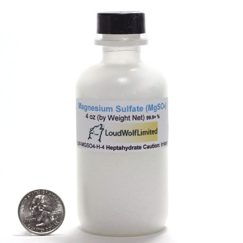 Magnesium Sulfate (MgSO4.7H2O) 4 Ounces (Heptahydrate)  Ships FREE from USA