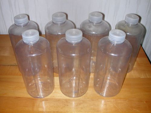 (7) Seven Nalgene 32oz 100ml Wide Mouth Storage Bottles P.V.C. with Screw on Lid