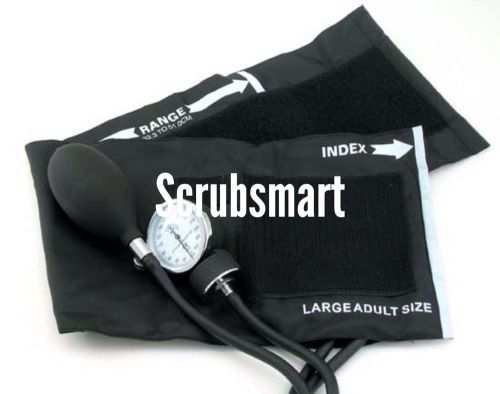 Emi blood pressure aneroid sphygmomanometer large adult cuff set + case  ebl-216 for sale