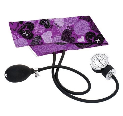 Premium aneroid sphygmomanometer blood pressure device s82 ribbons &amp; hearts purp for sale