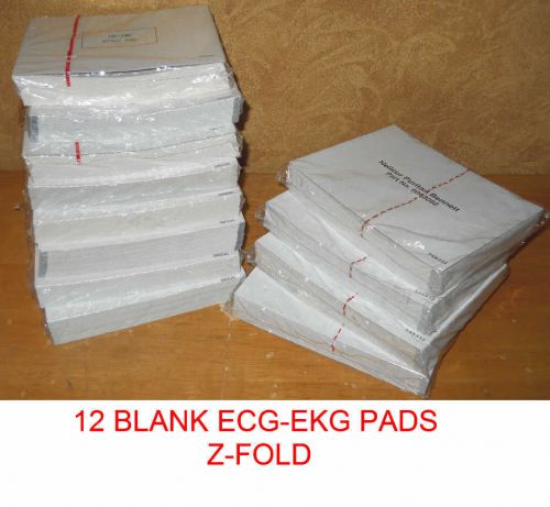 Nellcor puritan bennett &amp; ar-100 ecg-ekg paper, 12 blank pads, z-fold for sale
