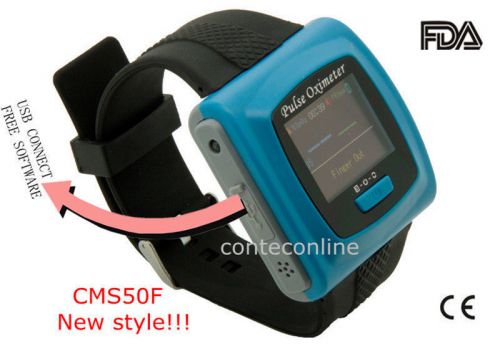 New CE FDA  Wrist Pulse Oximeter wearable Daily and Overnight sleep CMS50F USB
