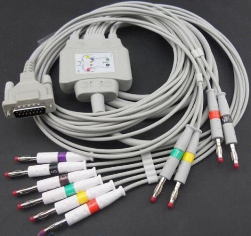 Tuv ce compatible schiller 10-lead shielded ekg cable, iec, banana4.0,yll2325c for sale