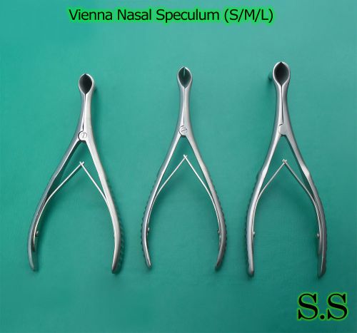 Lot of 3Pcs-Vienna Nasal Speculum 5 3/4&#034; (S/M/L) Surgical,ENT Instruments